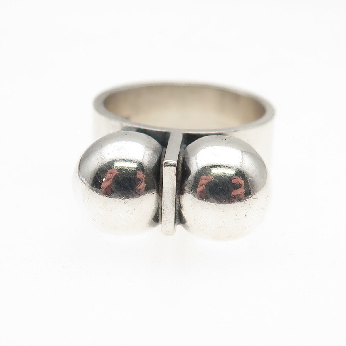 Kupittaan Kulta 925S Sterling Silver Vintage Finland Modernist Ball Ring Size 7