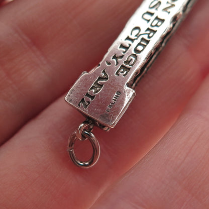 925 Sterling Silver Vintage London Bridge Lake Havasu City 3D Charm Pendant