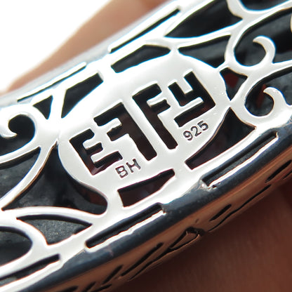 EFFY 925 Sterling Silver Real Blue Topaz Lagoon Bangle Bracelet 7"