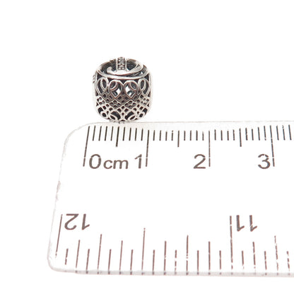Pandora 925 Sterling Silver C Z Letter D Initial Slide Bead Charm