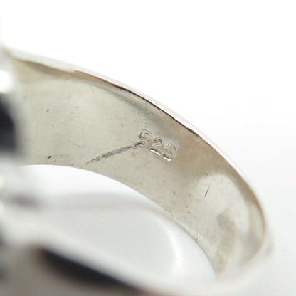 925 Sterling Silver Vintage Modernist Wavy Ring Size 6.75