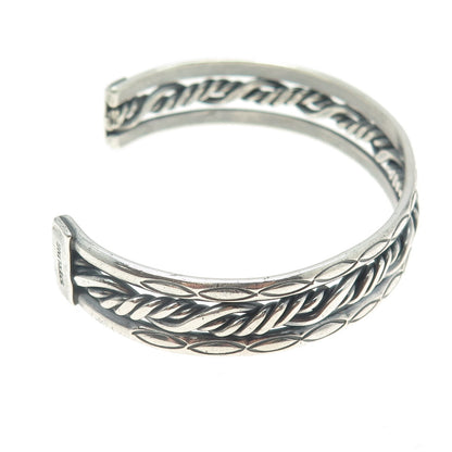 Old Pawn 925 Sterling Silver Southwestern Twisted Rope Adjustable Bracelet 7"