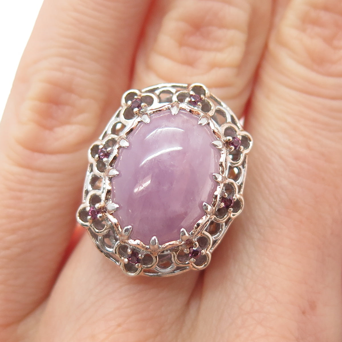 MICHAEL VALITUTTI Gems En Vogue Sterling 2-Tone Quartz & Amethyst Ring Size 6.25