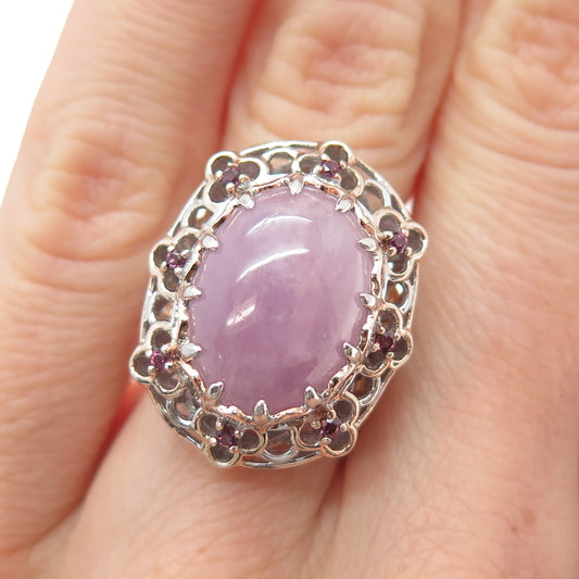 MICHAEL VALITUTTI Gems En Vogue Sterling 2-Tone Quartz & Amethyst Ring Size 6.25