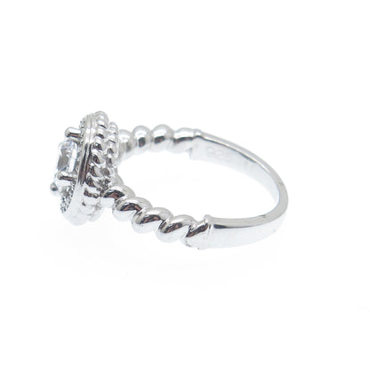 925 Sterling Silver Round-Cut C Z Circle of Life Promise Ring Size 7