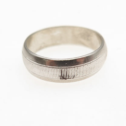 J.D. Schlang Co. 925 Sterling Silver Vintage Ribbed Wedding Band Ring Size 6