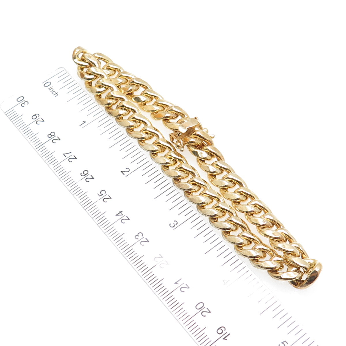 925 Sterling Silver Gold Plated Cuban Link Bracelet 8.75"