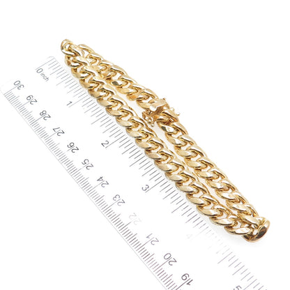 925 Sterling Silver Gold Plated Cuban Link Bracelet 8.75"