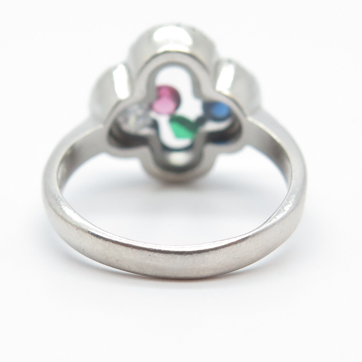 925 Sterling Silver Multi-C Z Cross Ring Size 7.25