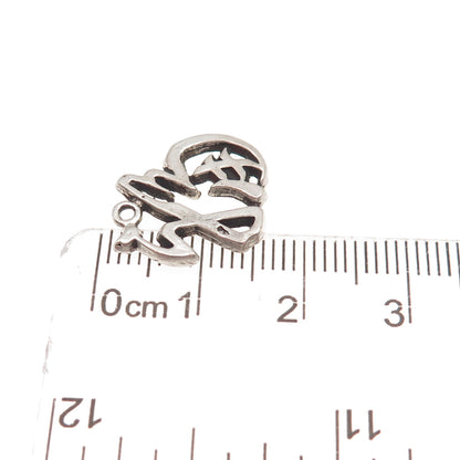 Sunwest 925 Sterling Vintage Good Fortune Chinese Character Mini Charm Pendant
