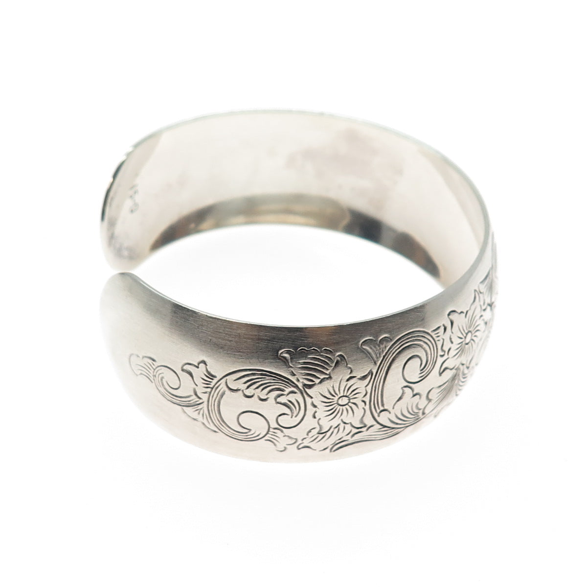 S. KIRK & SON 925 Sterling Silver Antique Engraved Floral Adjustable Bracelet 7"