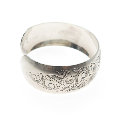 S. KIRK & SON 925 Sterling Silver Antique Engraved Floral Adjustable Bracelet 7"