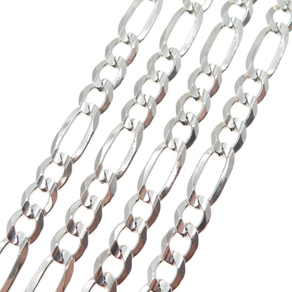925 Sterling Silver Vintage Italy Figaro Chain Necklace 26"