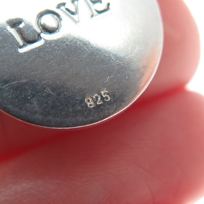 925 Sterling Silver Vintage Love Symbol Chinese Character Round Charm Pendant
