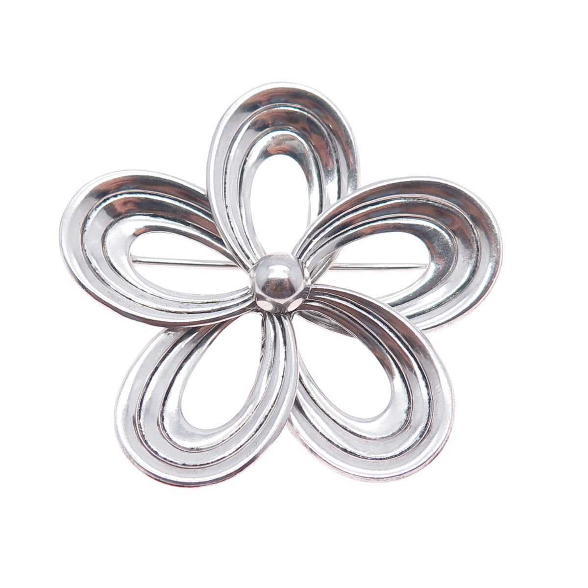 W. E. Richards 925 Sterling Silver Antique Art Deco Flower Pin Brooch