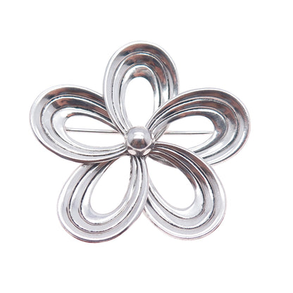 W. E. Richards 925 Sterling Silver Antique Art Deco Flower Pin Brooch
