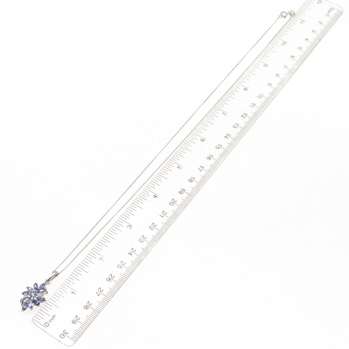 Chuck Clemency Sterling Silver Real Tanzanite Floral Cuban Chain Necklace 20"