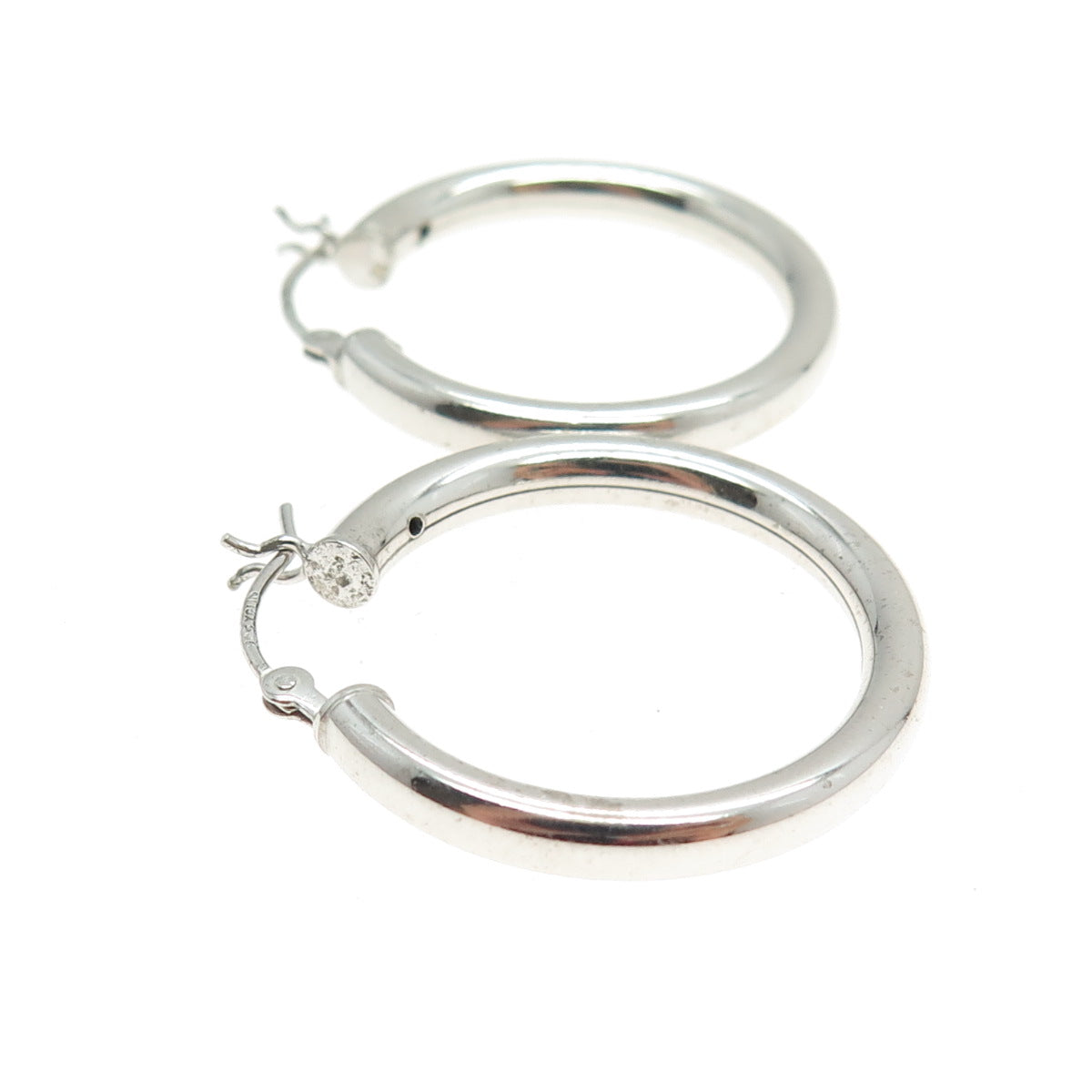 925 Sterling Silver Tube Hoop Earrings