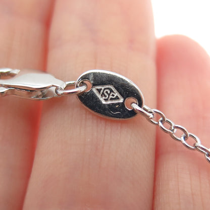 925 Sterling Silver Real Round-Cut Diamond Flower Cable Chain Necklace 20"