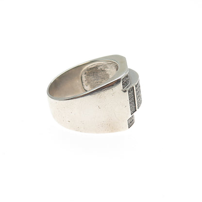 925 Sterling Silver Round-Cut C Z Modernist Ring Size 10.25