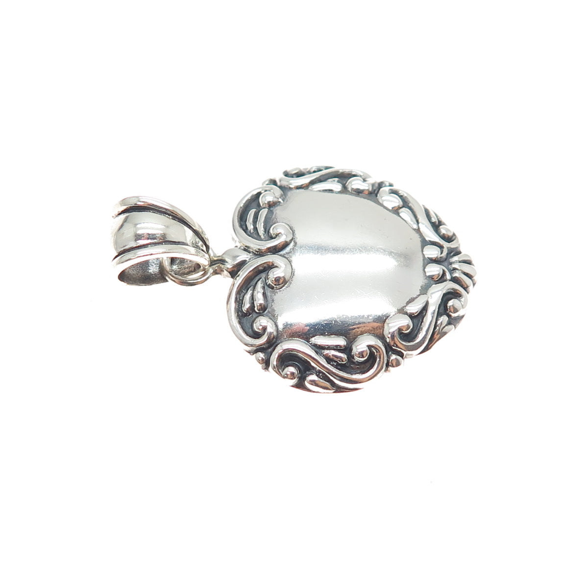 MWS Mark Wasserman Samara 925 Sterling Silver Vintage Heart Oxidized Pendant