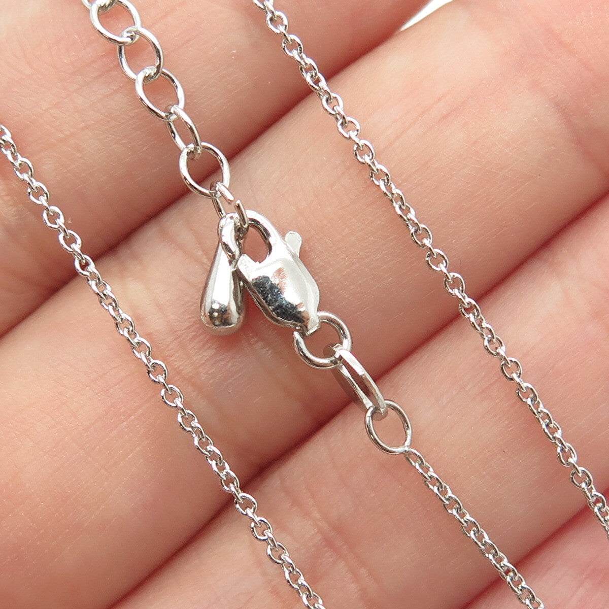 925 Sterling Silver Italy Asscher-Cut C Z Cross Cable Chain Necklace 16-18"