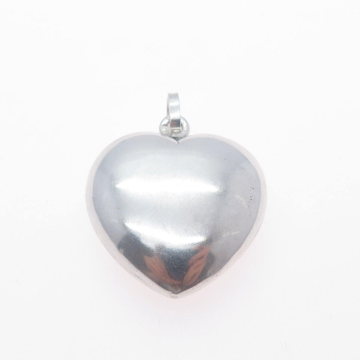 835 Silver Vintage Portugal Puffy Heart Charm Pendant