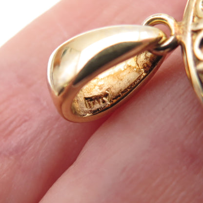 Gioielli Di Valenza 925 Sterling Silver Gold Plated Italy Real MOP Charm Pendant