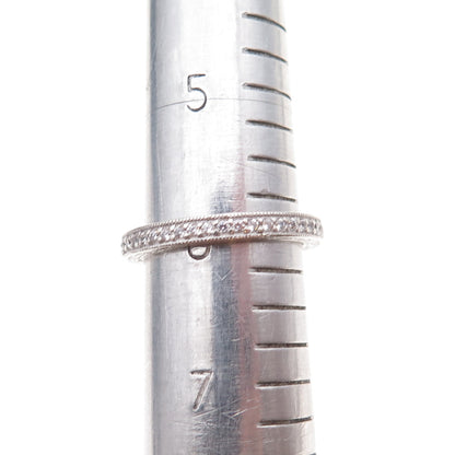 Tacori 925 Sterling Silver Round-Cut C Z Eternity Band Ring Size 6