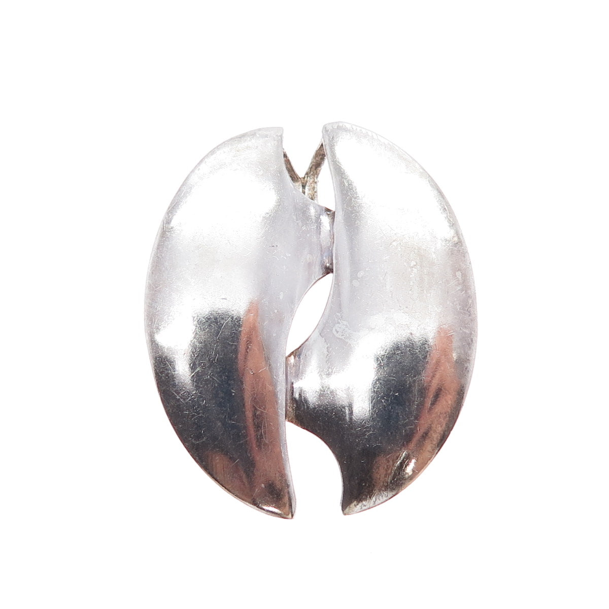 925 Sterling Silver Vintage Israel Modernist Yin Yang Slide Pendant