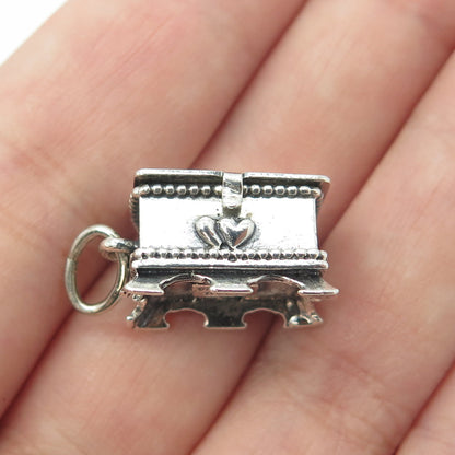 BEAU 925 Sterling Silver Vintage Hope Chest Box Charm Pendant