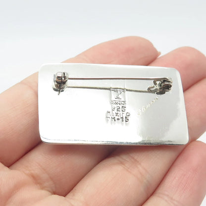 925 Sterling Silver Vintage Mexico ANNI Cutout Dog & Bone Pin Brooch