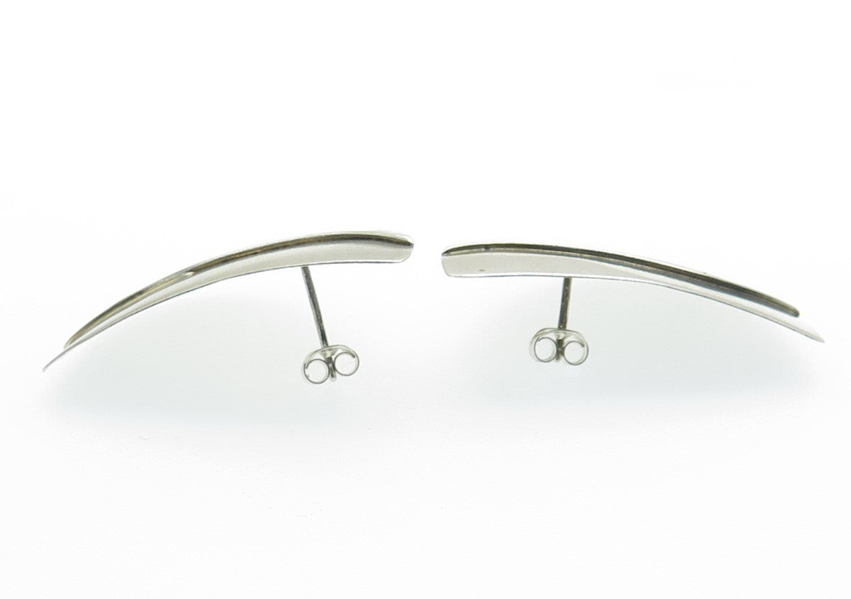 925 Sterling Silver 2-Tone Vintage Modernist Spiral Earrings