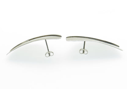 925 Sterling Silver 2-Tone Vintage Modernist Spiral Earrings