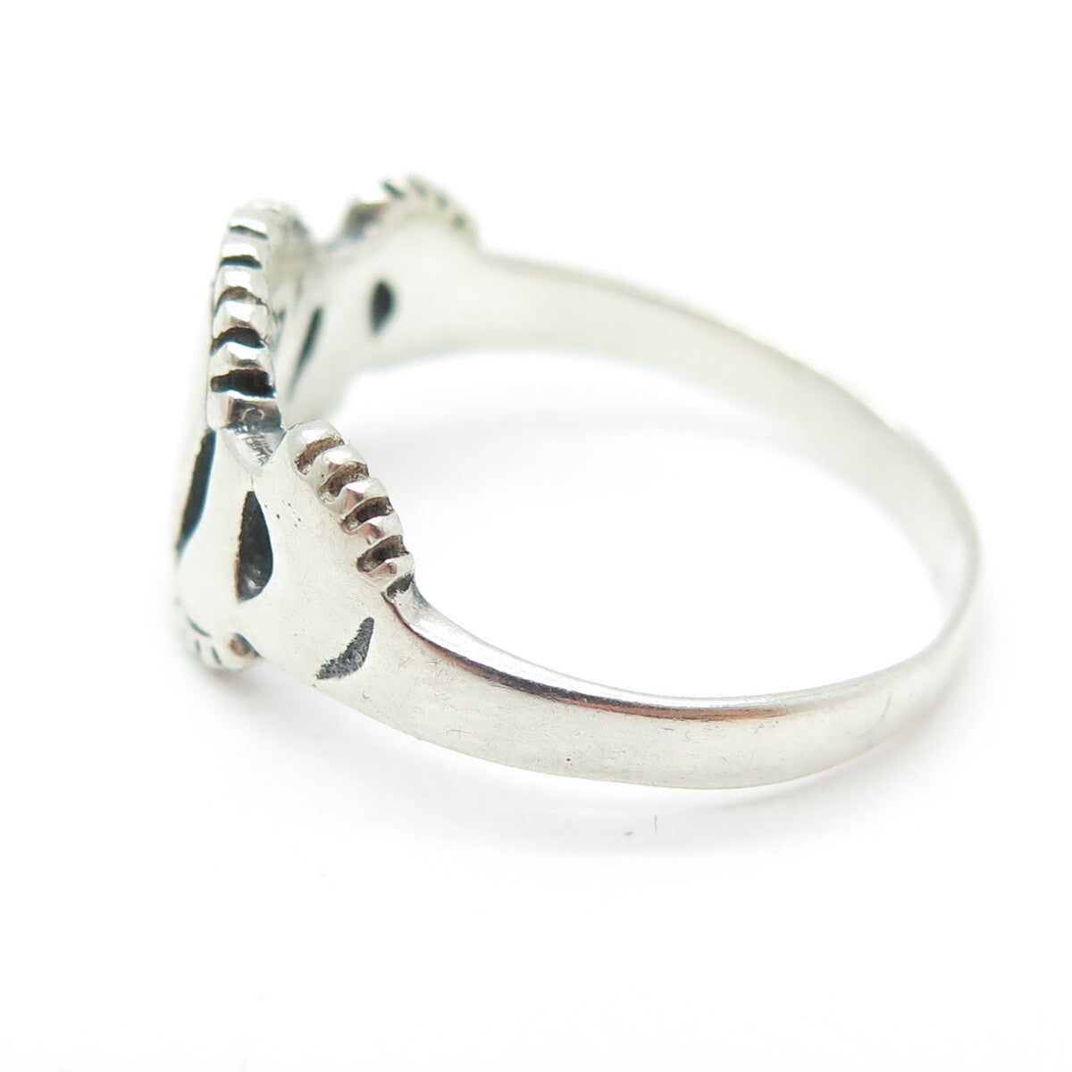 925 Sterling Silver Vintage Barefoot Family Ring Size 10.75