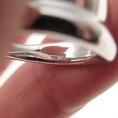 Judith Ripka 925 Sterling Silver Modernist Wavy Ring Size 6