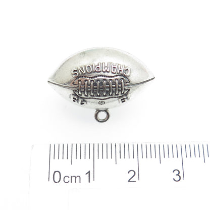 925 Sterling Silver Antique 1949 Football Champions 3D Charm Pendant