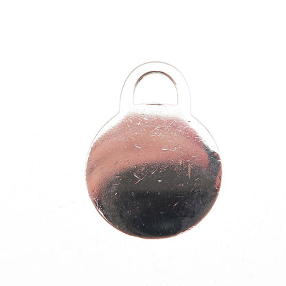Tiffany & Co. 925 Sterling Silver Vintage 2001 Round Tag Charm Pendant