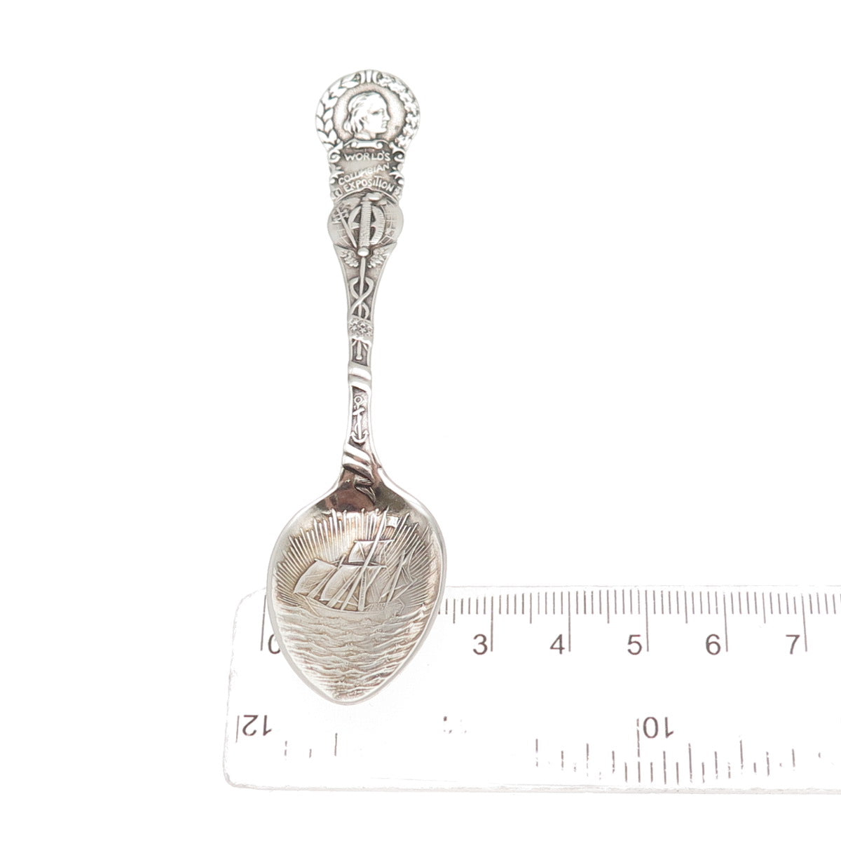Alvin 925 Sterling Silver Antique 1893 World's Columbian Exposition Coffee Spoon