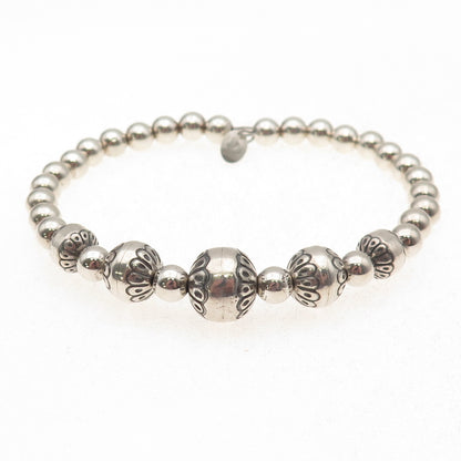 Carolyn Pollack Old Pawn Sterling Vintage Navajo Pearl Adjustable Bracelet 7.5"