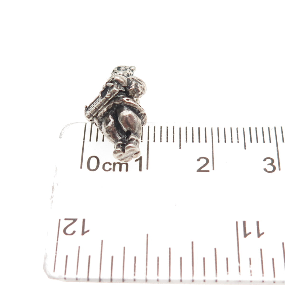 Terranova 925 Sterling Antique Santa Merry Christmas Movable Mini 3D Pendant