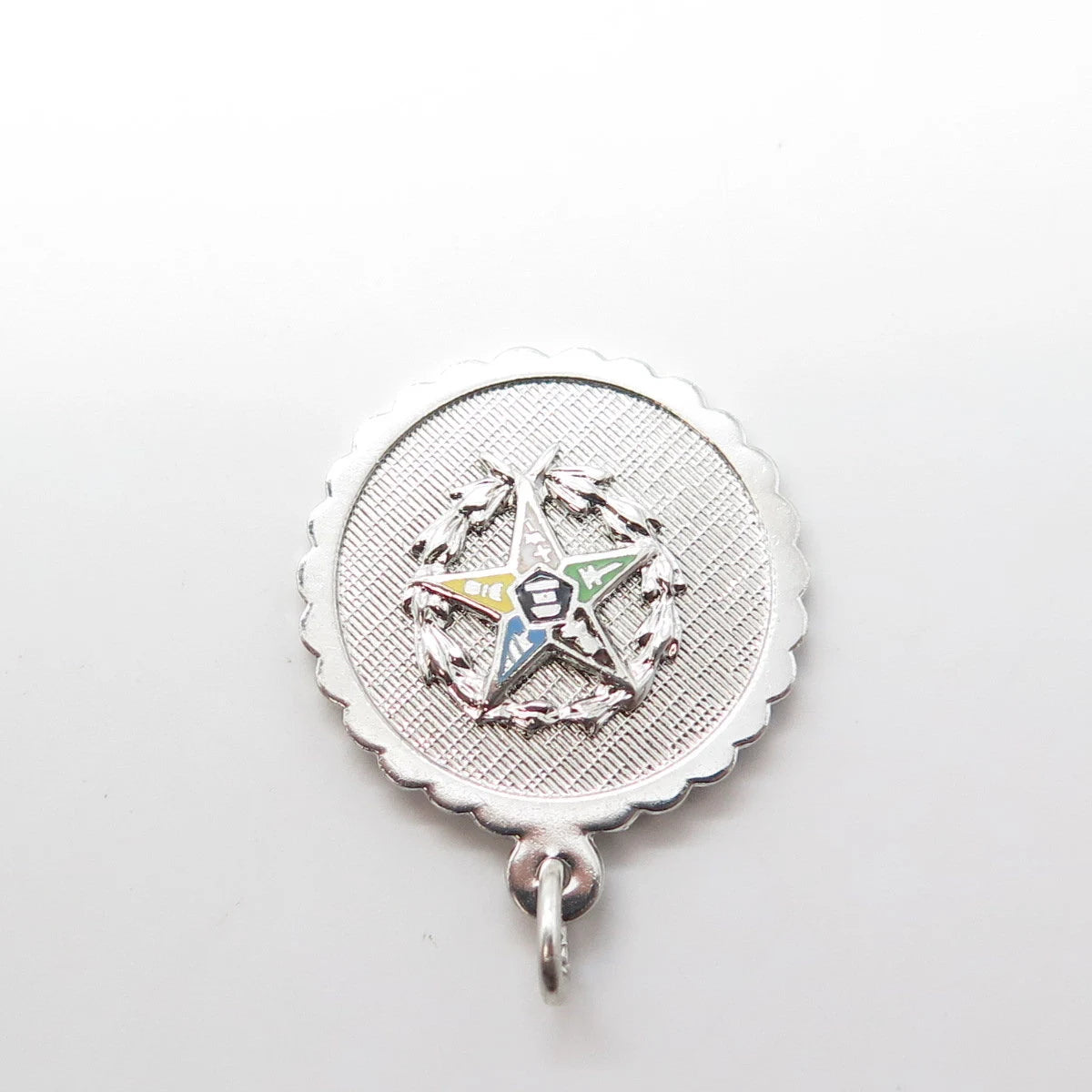 GRIFFITH & SONS CO 925 Sterling Silver Vintage Enamel Masonic Star Pendant