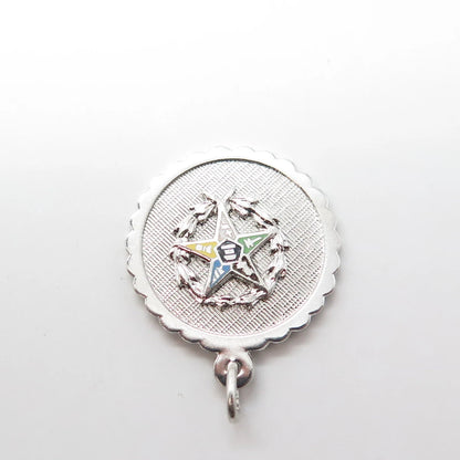 GRIFFITH & SONS CO 925 Sterling Silver Vintage Enamel Masonic Star Pendant
