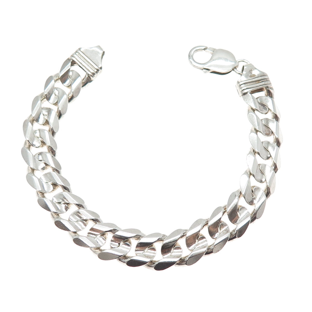 925 Sterling Silver Vintage Italy Cuban Link Heavy 52.0g Bracelet 8"