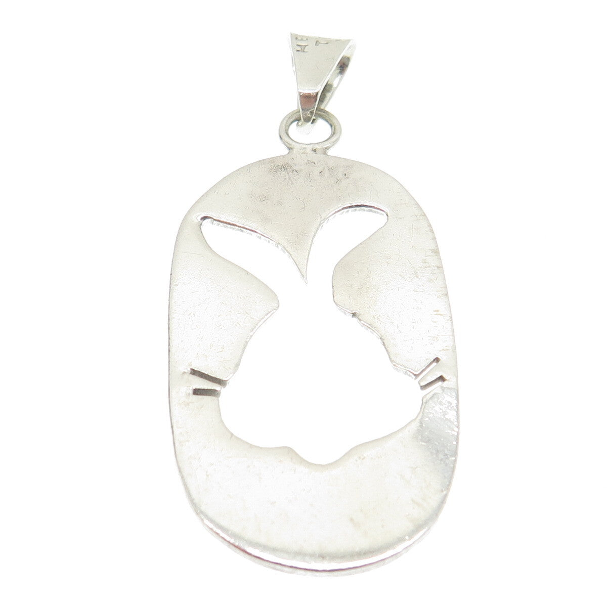 925 Sterling Silver Vintage Mexico Bugs Bunny Tag Pendant
