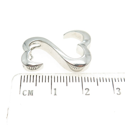 925 Sterling Silver Double Heart Modernist Slide Pendant