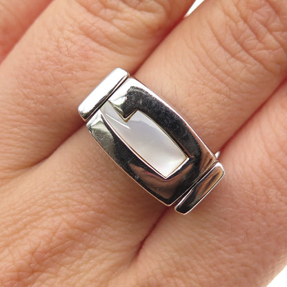 GUESS 925 Sterling Silver Real Black Onyx & MOP Reversible Ring Size 7
