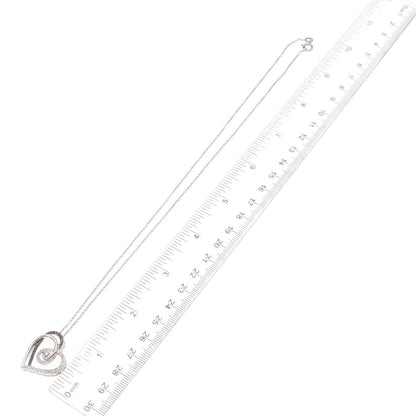 925 Sterling Silver Real Black & White Diamond Heart Cable Chain Necklace 18"