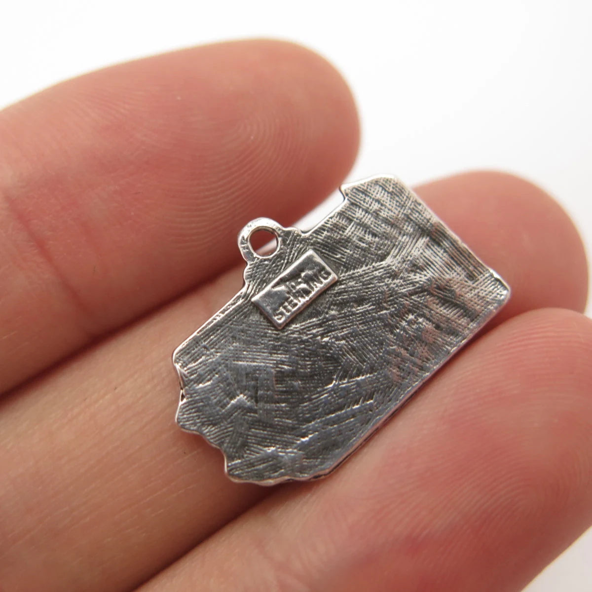 925 Sterling Silver Vintage Bell Trading "Pennsylvania" State Map Charm Pendant