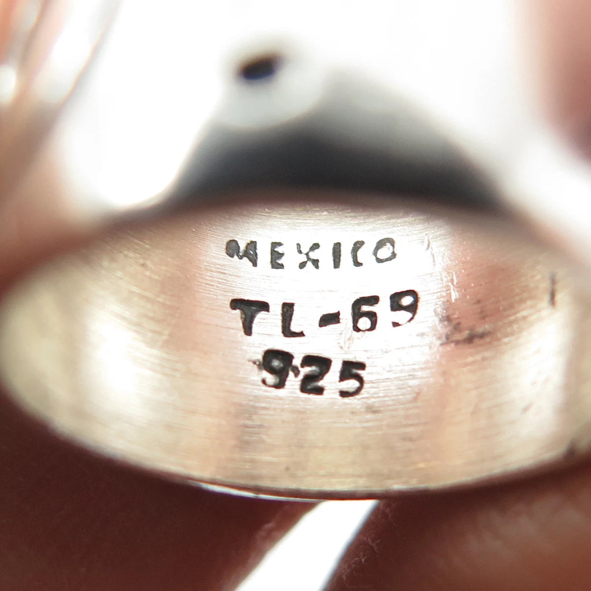 925 Sterling Silver Vintage Mexico Dice Design Wide Band Ring Size 6